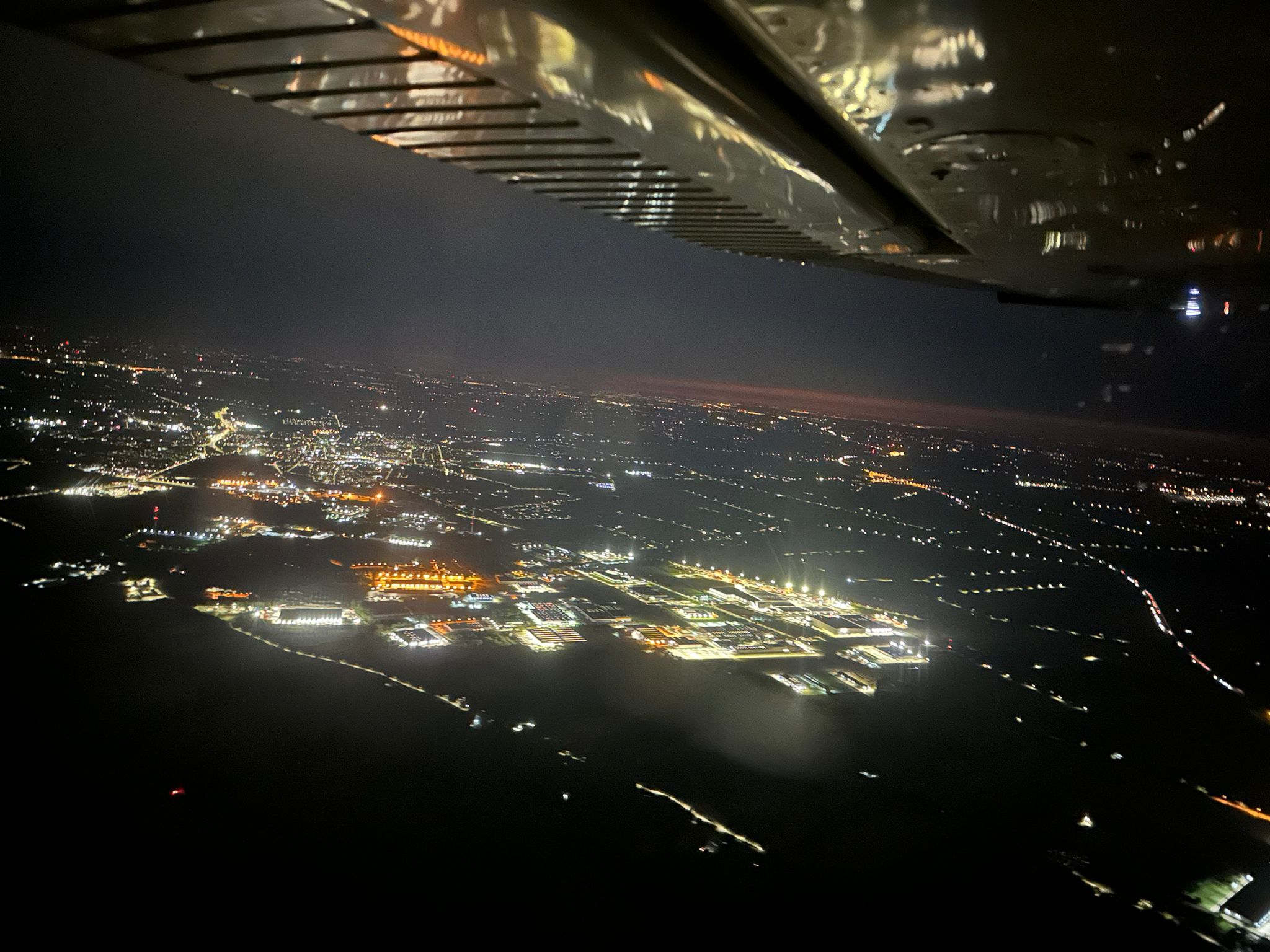 Bird view at night