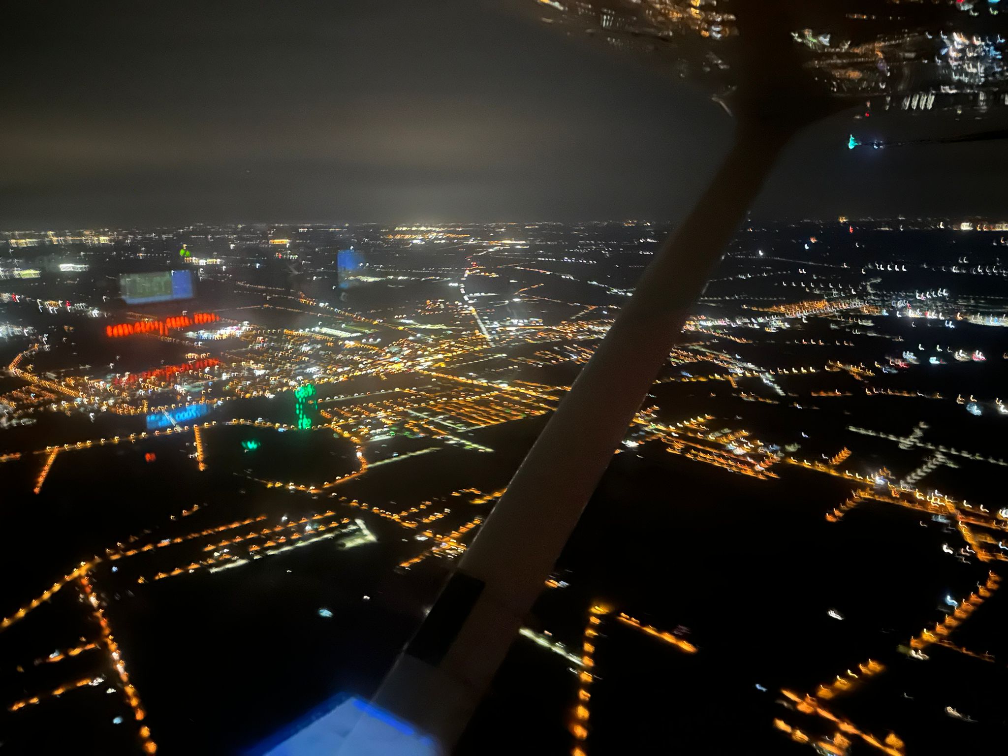 Bird view at night